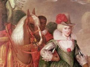 Anne of Denmark, King James I's wife with black groom.